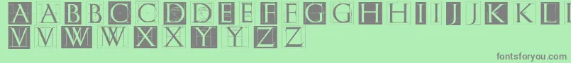 Erikgcapsskinvers Font – Gray Fonts on Green Background