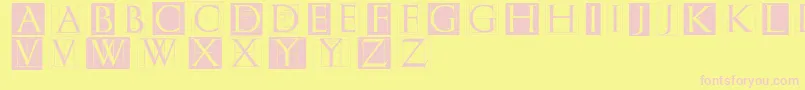 Erikgcapsskinvers Font – Pink Fonts on Yellow Background