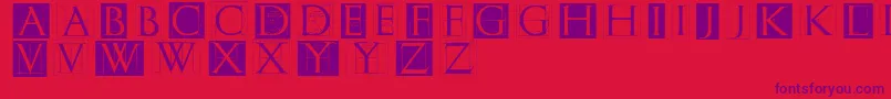 Erikgcapsskinvers-fontti – violetit fontit punaisella taustalla