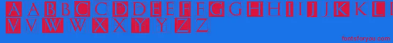 Erikgcapsskinvers Font – Red Fonts on Blue Background