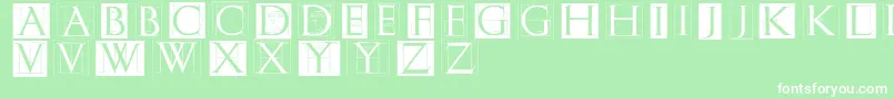 Erikgcapsskinvers Font – White Fonts on Green Background