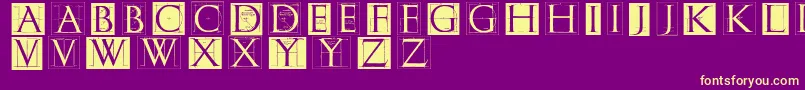 Erikgcapsskinvers-fontti – keltaiset fontit violetilla taustalla
