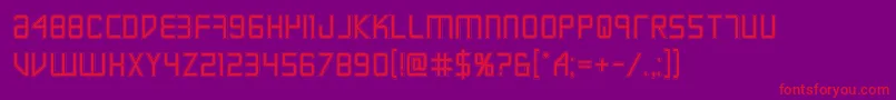 フォントEscapeartistacad – 紫の背景に赤い文字