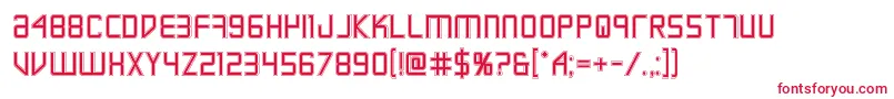 フォントEscapeartistacad – 白い背景に赤い文字