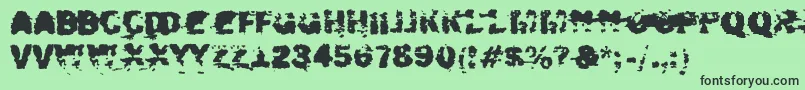 Xposed-Schriftart – Schwarze Schriften auf grünem Hintergrund