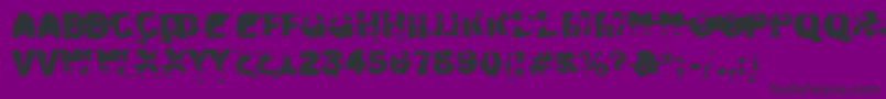 Xposed-fontti – mustat fontit violetilla taustalla