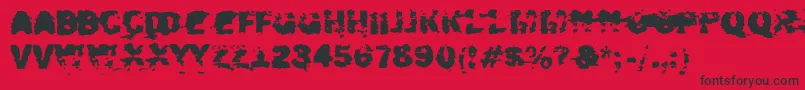 Xposed-Schriftart – Schwarze Schriften auf rotem Hintergrund