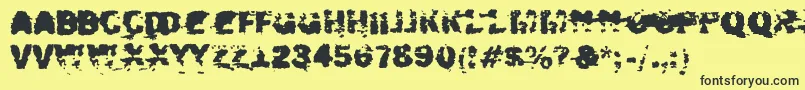Xposed-fontti – mustat fontit keltaisella taustalla