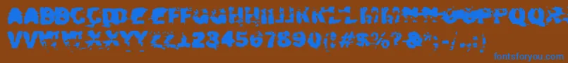 Шрифт Xposed – синие шрифты на коричневом фоне