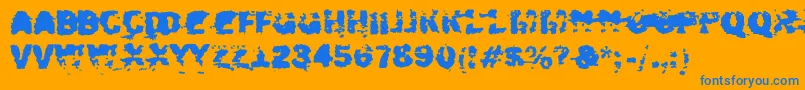 フォントXposed – オレンジの背景に青い文字