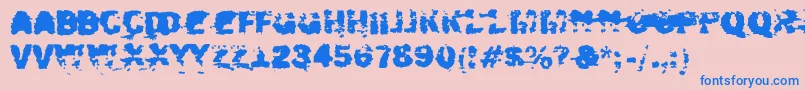 フォントXposed – ピンクの背景に青い文字