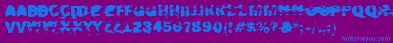 Xposed-Schriftart – Blaue Schriften auf violettem Hintergrund
