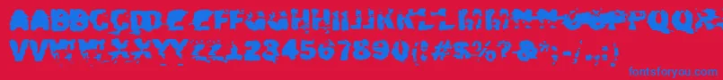 Xposed-Schriftart – Blaue Schriften auf rotem Hintergrund
