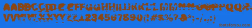 Шрифт Xposed – коричневые шрифты на синем фоне