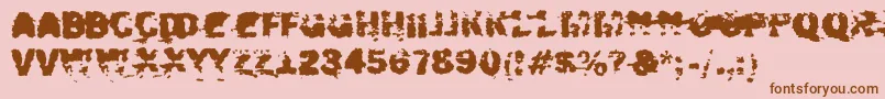 Xposed-fontti – ruskeat fontit vaaleanpunaisella taustalla