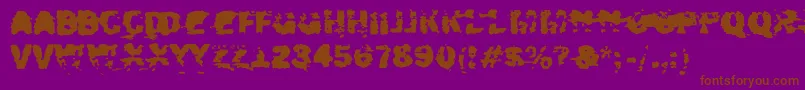 Xposed-Schriftart – Braune Schriften auf violettem Hintergrund