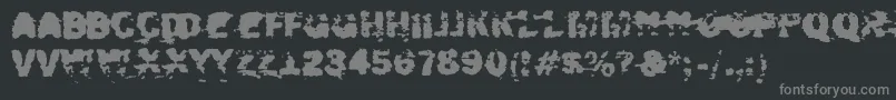 Xposed-fontti – harmaat kirjasimet mustalla taustalla