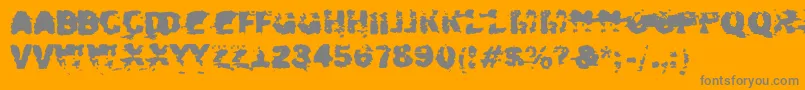 Xposed-Schriftart – Graue Schriften auf orangefarbenem Hintergrund