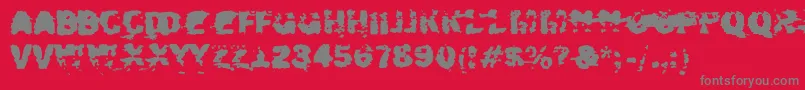 Xposed-Schriftart – Graue Schriften auf rotem Hintergrund