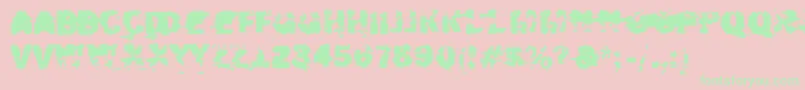 フォントXposed – ピンクの背景に緑の文字