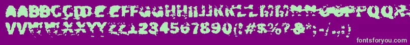 フォントXposed – 紫の背景に緑のフォント