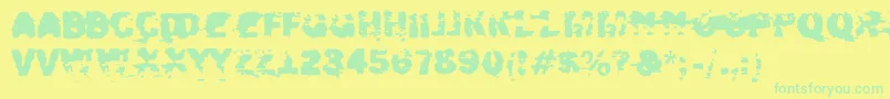 フォントXposed – 黄色い背景に緑の文字