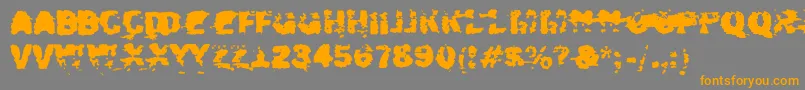 フォントXposed – オレンジの文字は灰色の背景にあります。