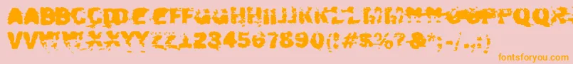 フォントXposed – オレンジの文字がピンクの背景にあります。