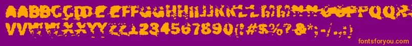 フォントXposed – 紫色の背景にオレンジのフォント