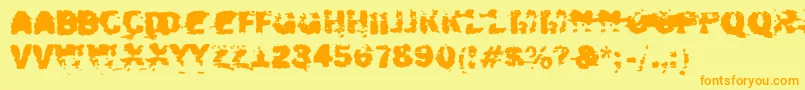 Xposed-Schriftart – Orangefarbene Schriften auf gelbem Hintergrund
