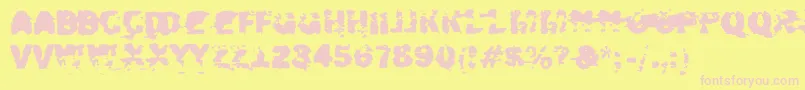 Xposed-fontti – vaaleanpunaiset fontit keltaisella taustalla