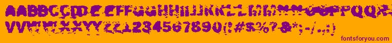 Xposed-Schriftart – Violette Schriften auf orangefarbenem Hintergrund