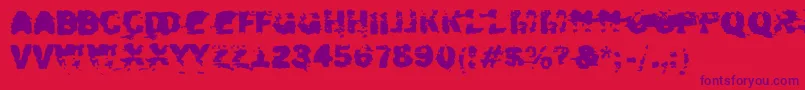 Xposed-fontti – violetit fontit punaisella taustalla