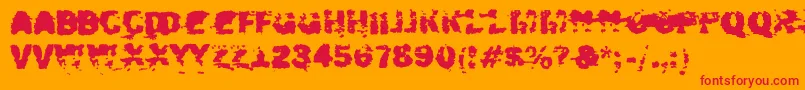フォントXposed – オレンジの背景に赤い文字
