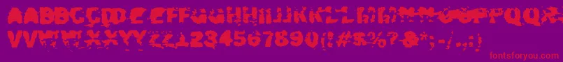 Xposed-Schriftart – Rote Schriften auf violettem Hintergrund