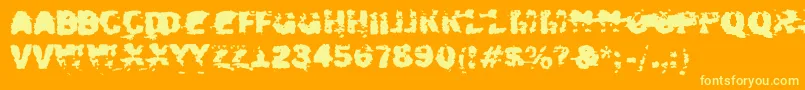Xposed-fontti – keltaiset fontit oranssilla taustalla