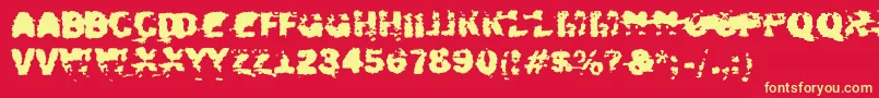 Xposed-fontti – keltaiset fontit punaisella taustalla