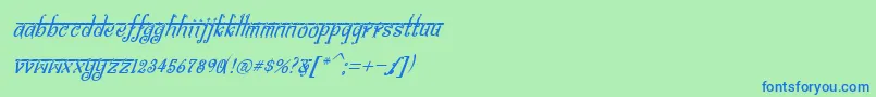 BitlingsraviItalic Font – Blue Fonts on Green Background