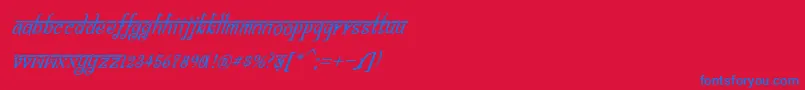 BitlingsraviItalic-fontti – siniset fontit punaisella taustalla