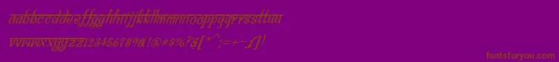 フォントBitlingsraviItalic – 紫色の背景に茶色のフォント