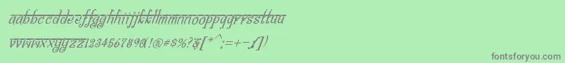 Шрифт BitlingsraviItalic – серые шрифты на зелёном фоне