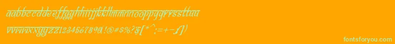 BitlingsraviItalic Font – Green Fonts on Orange Background