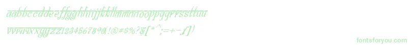 Fonte BitlingsraviItalic – fontes verdes em um fundo branco