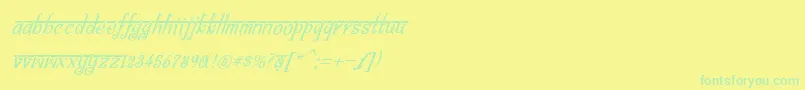 Шрифт BitlingsraviItalic – зелёные шрифты на жёлтом фоне