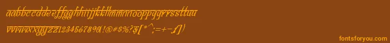 BitlingsraviItalic Font – Orange Fonts on Brown Background