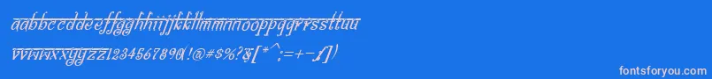 BitlingsraviItalic Font – Pink Fonts on Blue Background