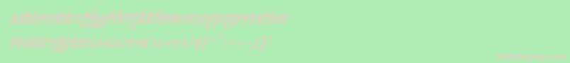 BitlingsraviItalic Font – Pink Fonts on Green Background