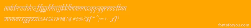 BitlingsraviItalic-Schriftart – Rosa Schriften auf orangefarbenem Hintergrund