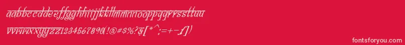 BitlingsraviItalic Font – Pink Fonts on Red Background