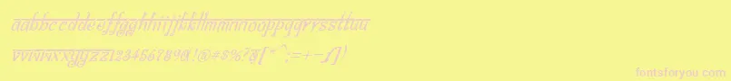 フォントBitlingsraviItalic – ピンクのフォント、黄色の背景